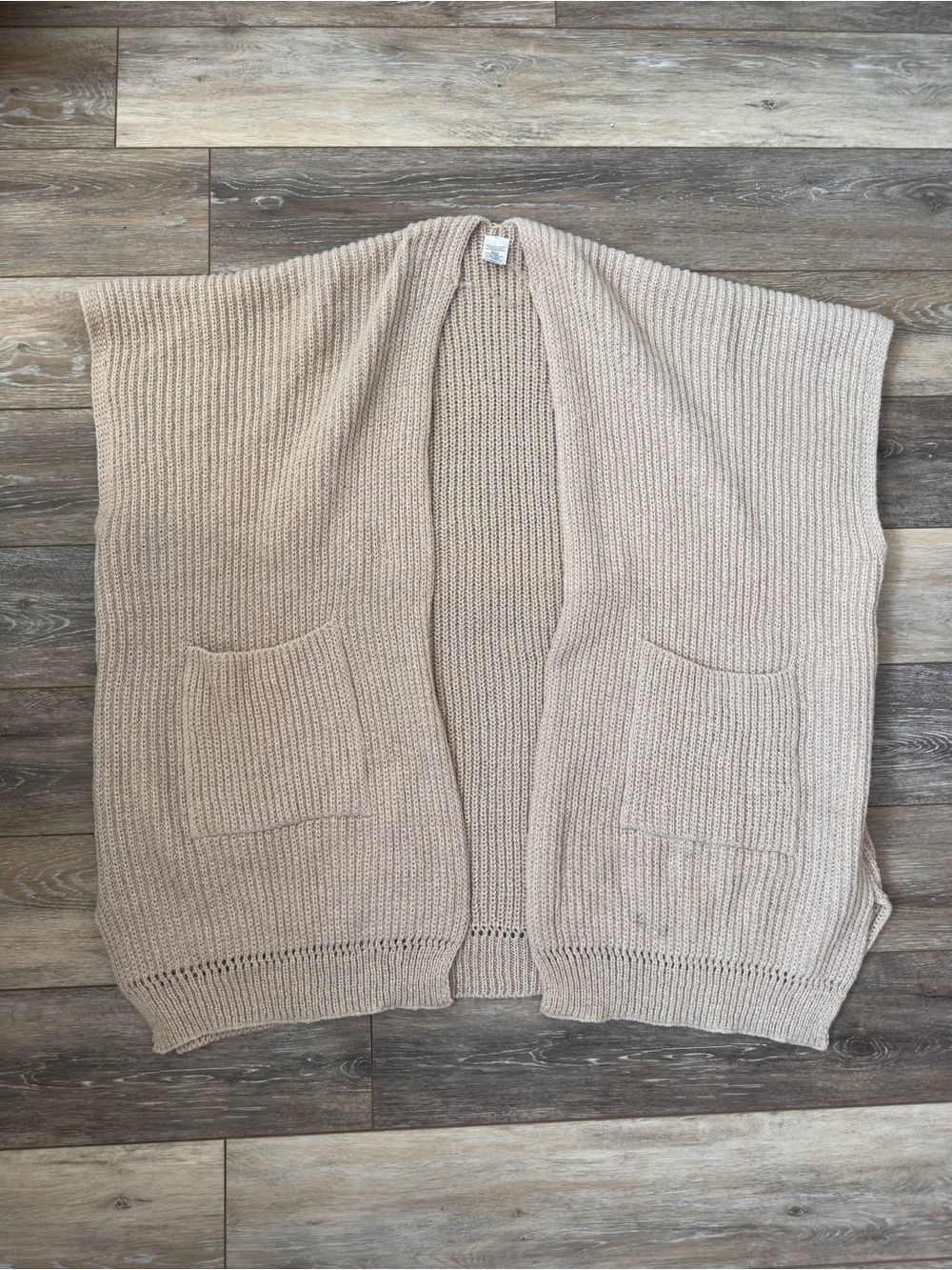 Tan Open-Front Knit Women's Cardigan